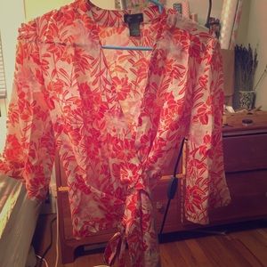 Anthropologie silk kimono blouse